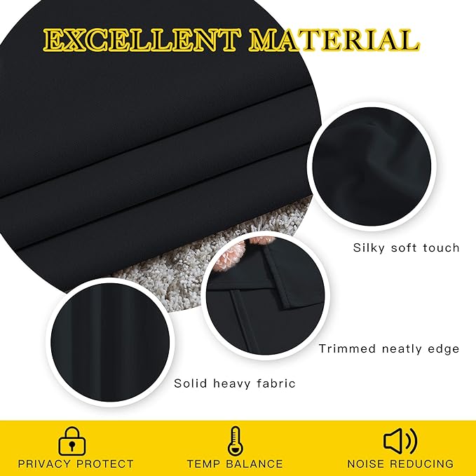 NICETOWN Black Out Kitchen Window Curtains Over Sink, Grommet Blackout Window - Image 4