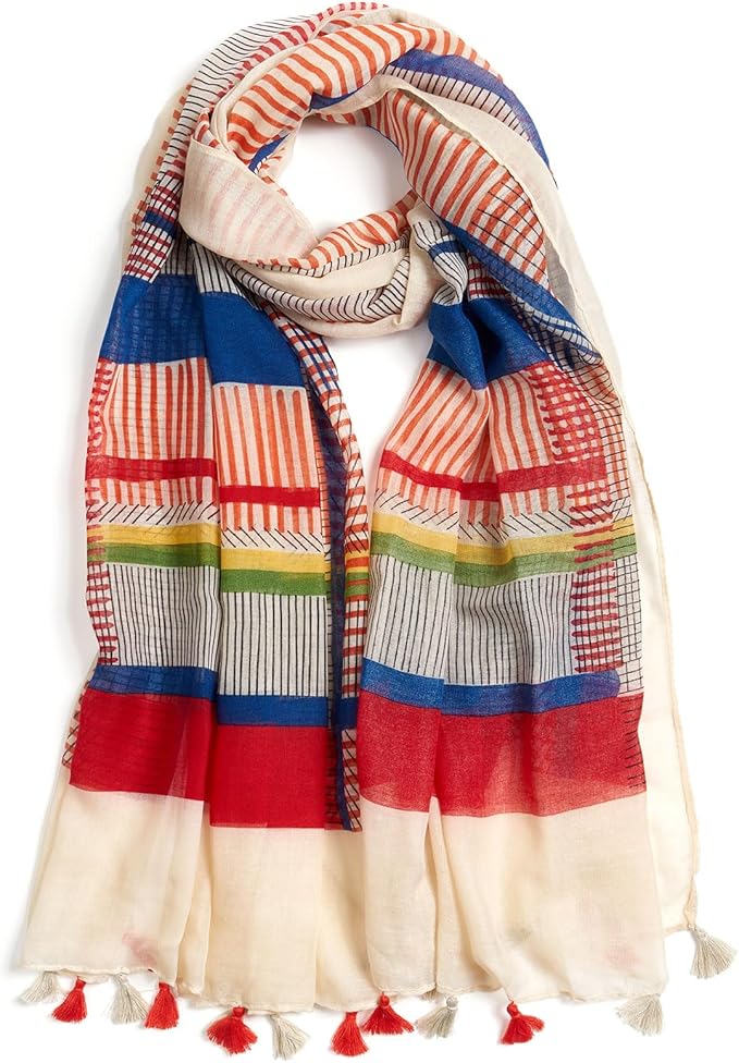 Scarf for Women Lightweight Soft Floral Leopard Printed Scarves Fall Winter Fashion Shawl Wrap with Fringe