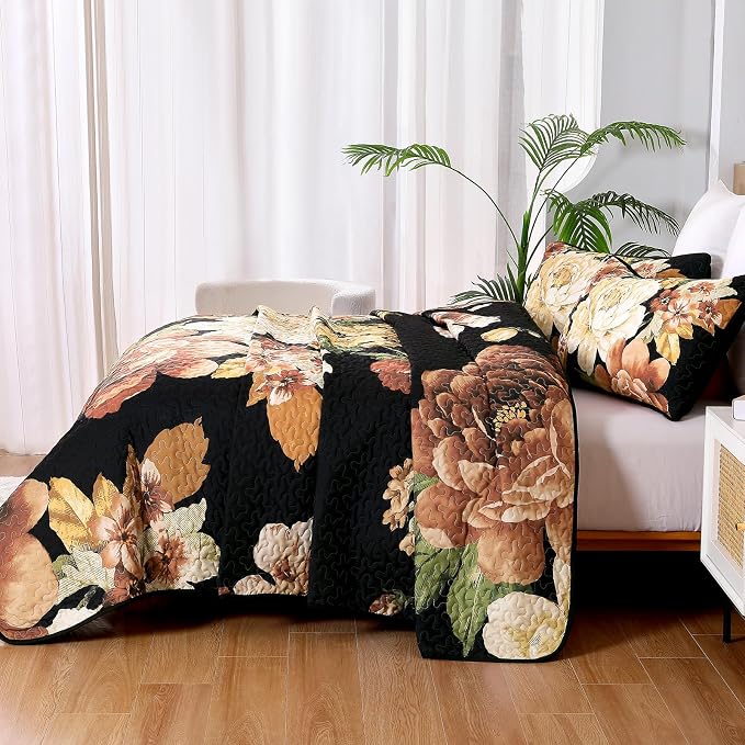 WONGS BEDDING Quilt King Size, Soft Microfiber Lightweight Farmhouse Bed Cover - Image 4