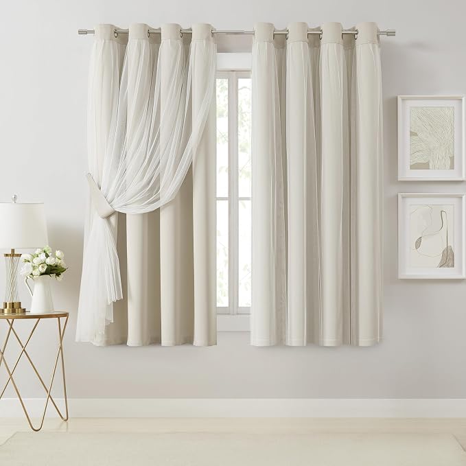 Bujasso Beige 80% Blackout Curtains by Bujasso