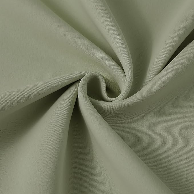 Sage Green Pinch Pleat Curtains 63 Inches Long Thermal Insulated Dark Black Out - Image 7
