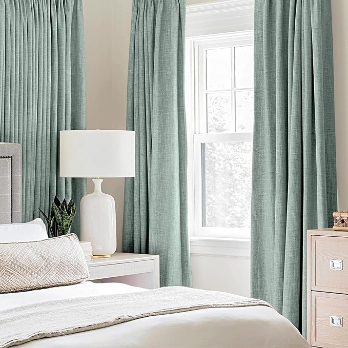 MIULEE Linen Texture 90 Inches Curtains - Image 2