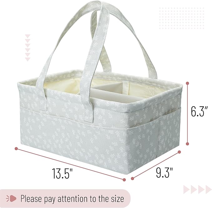 Mr. Pen- Baby Diaper Caddy Organizer, Patterned Gray | Nursery Storage Bin and - Image 2