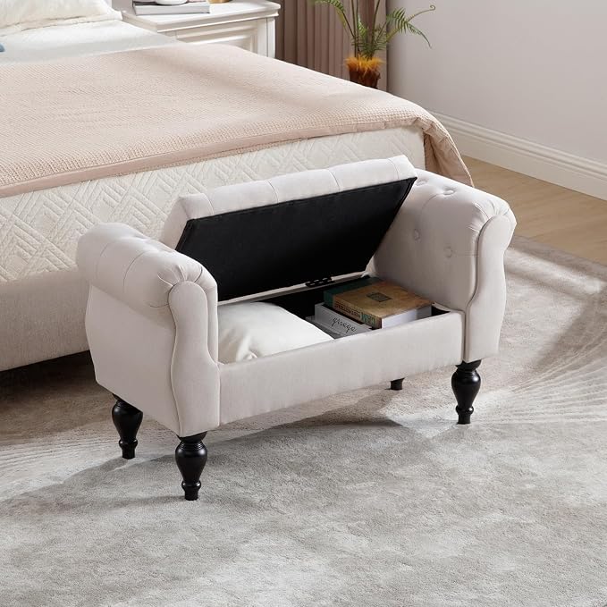 Storage Bench for End of Bed Bedroom, 39.7" Modern Ottoman Bench - Image 6