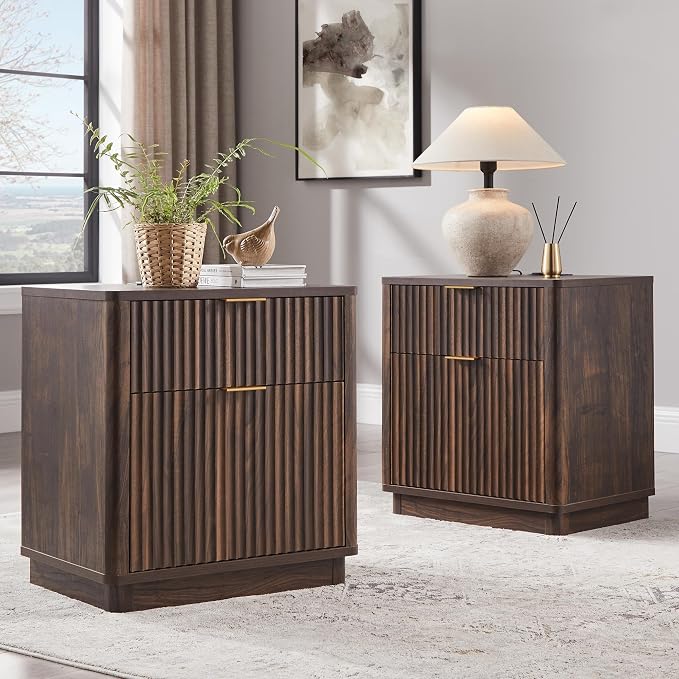 T4TREAM 23'' Fluted Nightstand Set of 2 by T4TREAMFurniture