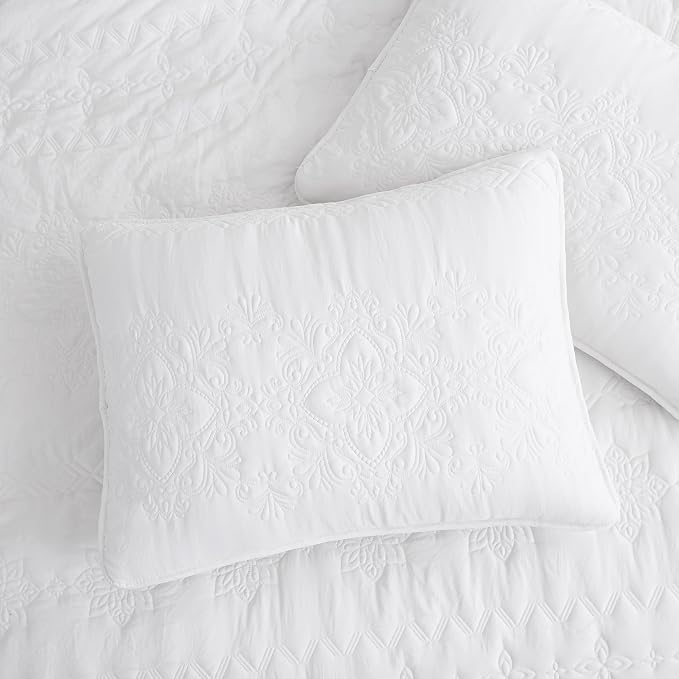 B2EVER Boho White Quilt Twin Size Bedding Sets - Image 4