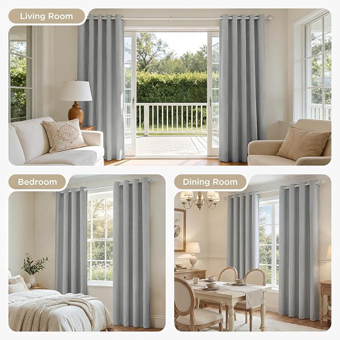 Joydeco Blackout Room Divider Curtains, Extra Wide Sliding Door Drapes Living - Image 7