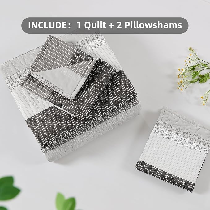 King Size Quilt Set Dark Grey - Image 8