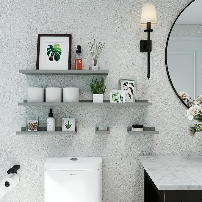 Grey Floating Shelves for Wall Decor, 32 in Shelf - Image 5