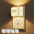 DORESshop LED Night Light[4 Pack], Night Lights Plug into Wall, Plug in Night Light with Motion Sensor, Dusk to Dawn Sensor, Nightlights for Adults, Bedroom, Bathroom, Hallway, White Cover