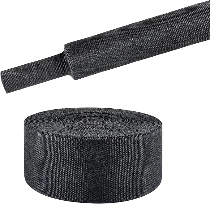 Sonoreboom 2 in 1 Heat Shrink Braided Sleeving Fabric Tubing-Ideal fit Irregular Shape Hose/Cable/Wire (60FT, 1-3/8"(34mm))