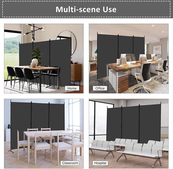Spurgehom 3 Panel Room Divider Folding Partition Privacy Screens | Freestanding - Image 4
