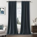 100% Blackout Linen Curtains 96 Inch Length 2 Panels Set by Guken