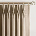 Beige Velvet Pinch Pleated Curtains 84 Inches Long by Unknown