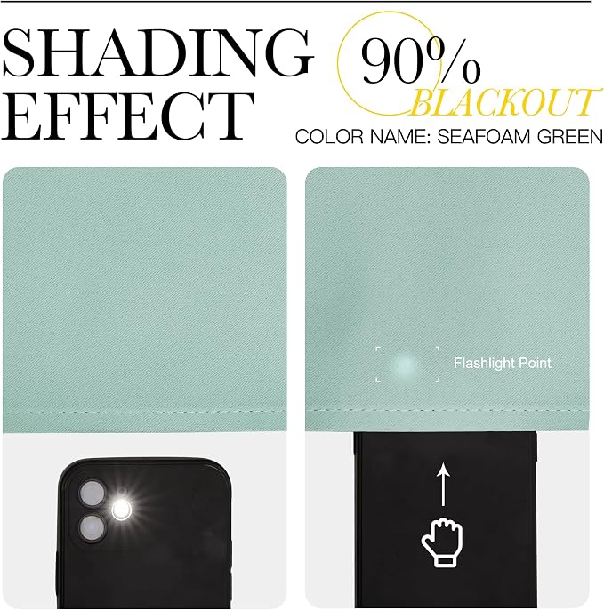 NICETOWN Seafoam Green Curtains 2 Panels 84 inches Long - Image 7