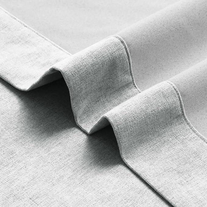 Macochico 100% Blackout Chenille Curtains for Sliding Door Thermal Insulated Noise Reducing Drapery for Living Room Bedroom Hotel, Grommet Curtains with Tieback, Medium Gray, 120" Wx96 L 1 Panel