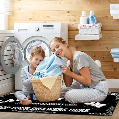 Zoke Laundry Room Rug Runner Stylish Non-Slip Laundry Room Mat 24"x72", Versatile, Waterproof Runner for Laundry, Kitchen, and Bathroom, Mudroom Decor and Farmhouse Charm