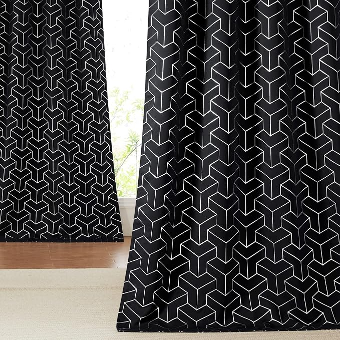 NICETOWN Blackout Curtains for Patio, Foil Printed Geometric Home Decoration - Image 2