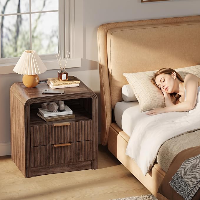 Decofy Fluted 2-Drawer Nightstand - Image 7
