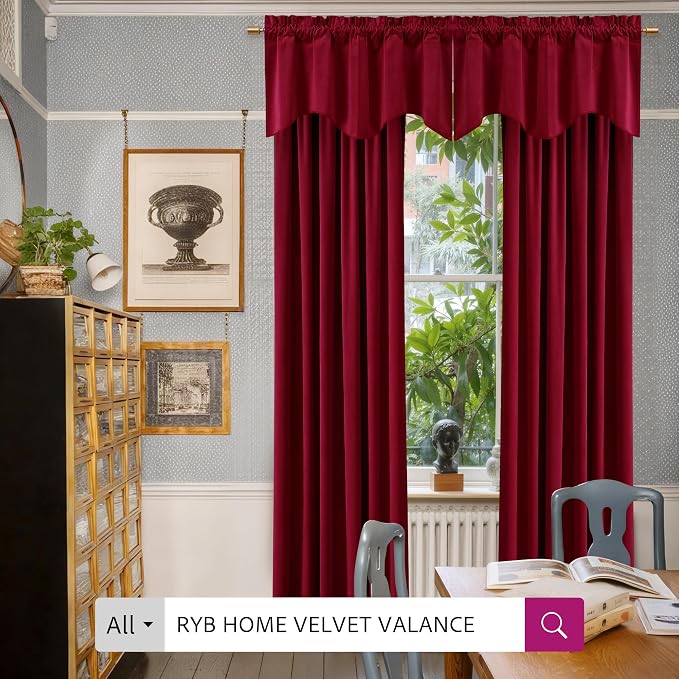 RYB HOME Red Velvet Blackout Curtains 84 inches - Image 5