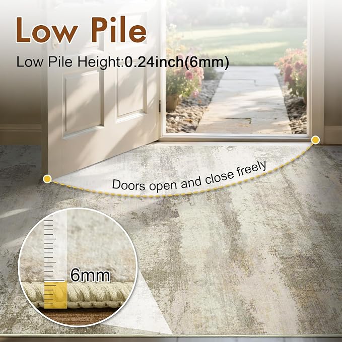 5x7 Ft Abstract Area Rugs for Living Room, Soft Non-Slip Modern Washable Rugs - Image 7