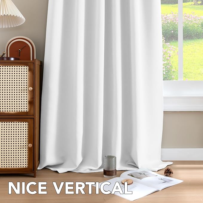 H.VERSAILTEX Back Tab White Curtains 102 Inch Long - Image 8