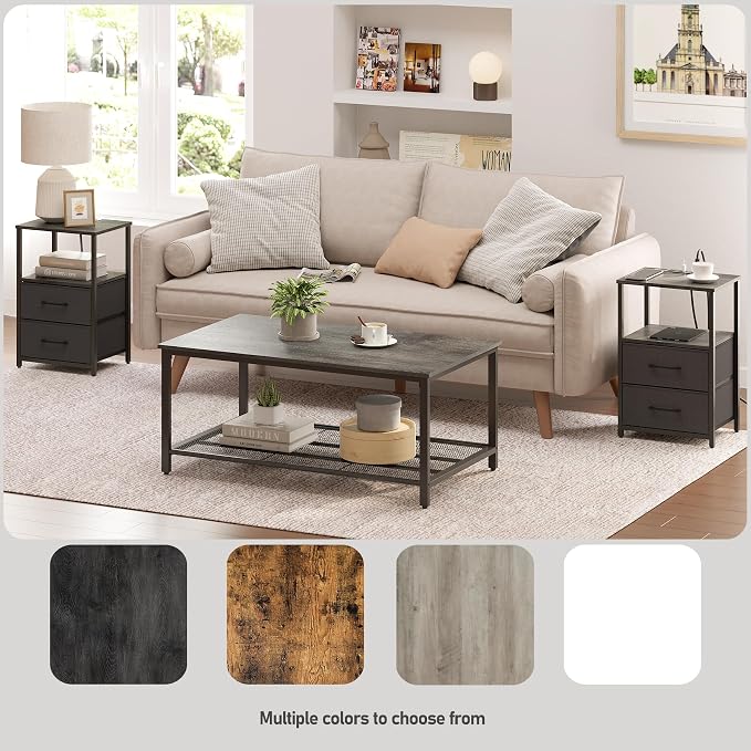 TUTOTAK LED End Table with Charging Station, Night Stand, Side Table with 2 USB - Image 6
