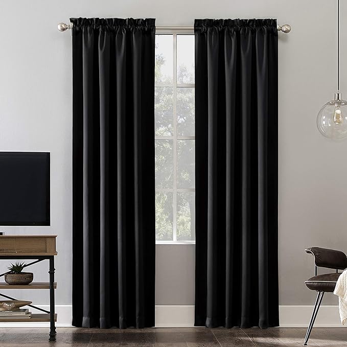 Sun Zero Oslo Theater Grade Extreme Total Blackout Rod Pocket Curtain Panel by SunZero%E2%84%A2