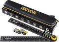 LEXIVON Aluminum Digital Angle Finder Gauge, 10-inch/250mm Multi-Purpose Protractor, Includes XL Display and Rugged Zippered Pouch (LX-DAF10)