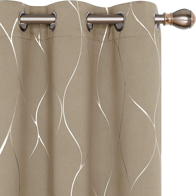 Deconovo Curtains for Living Room, Pattern Blackout Curtains 63 Inches Long | by Unknown