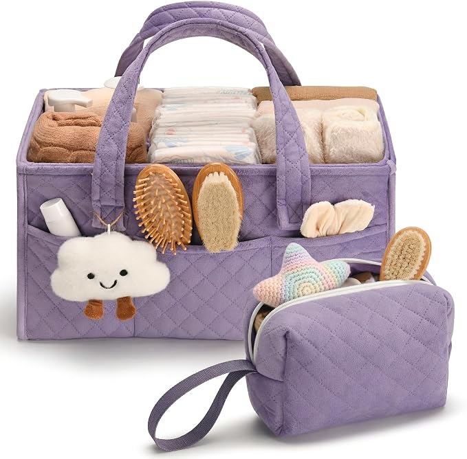 Baby Diaper Caddy Organizer, Baby Basket Shower Gift, Portable Changing Table by PeraBella