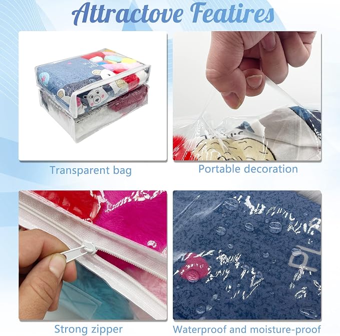 20Pcs Large Clear Vinyl Zippered Storage Bags - Image 3