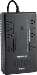 Amazon Basics UPS Battery Backup & Surge Protector 600VA/360W, 8 Outlets, Standby Uninterruptible Power Supply, for Power Outage Protection, Compact, Black