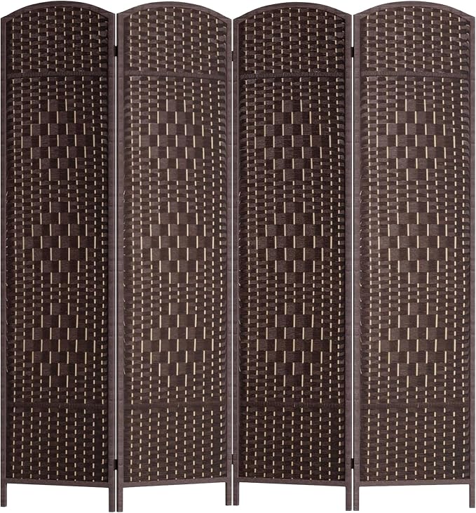 FDW Room Divider 6FT Wooden Screen Folding Privacy Screens Portable Wall by FDW