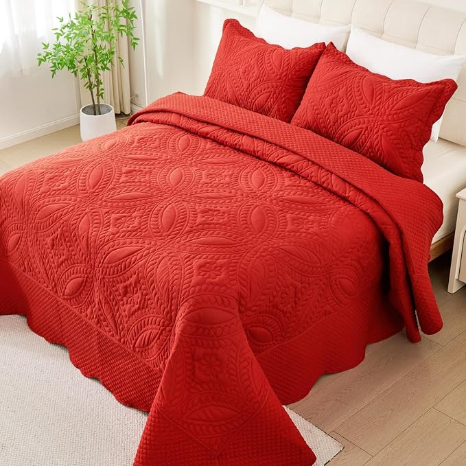 Cmfshape Oversize King Bedspread 128"x120", 3 Piece California King Quilt - Image 3