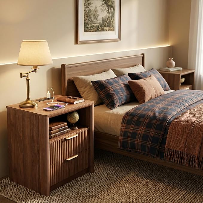 LYNCOHOME 19.7" Fluted Nightstand - Image 6
