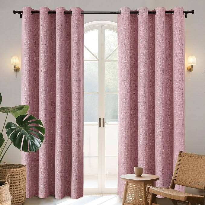 Joydeco Light Pink Blackout Curtains 96 Inches Long, Curtains 96 Inch Length 1 by JOYDECO