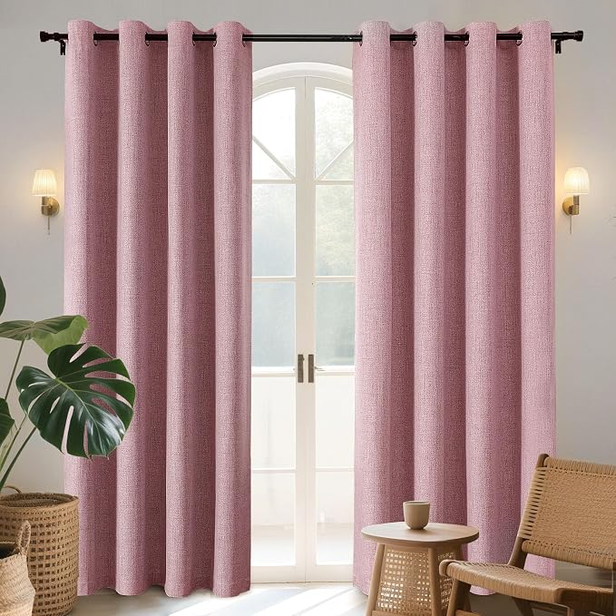 Joydeco Light Pink Blackout Curtains 84 Inches Long, Curtains 84 Inch Length 1 by JOYDECO