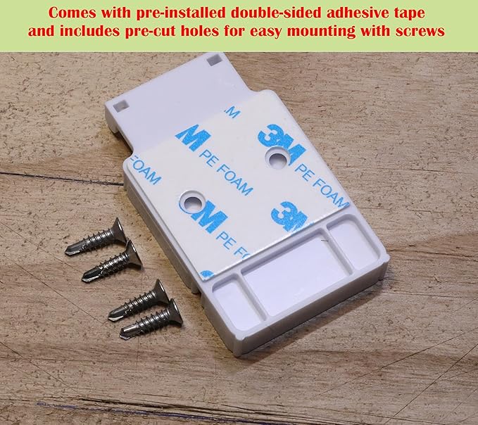 Garage Door Bracket Compatible with SimpliSafe Entry Sensor, Easy Setup, Durable Build, Pre-Installed Double-Sided mounting Tape & Pre-Cut Holes (Screws Included) (2 Pack)