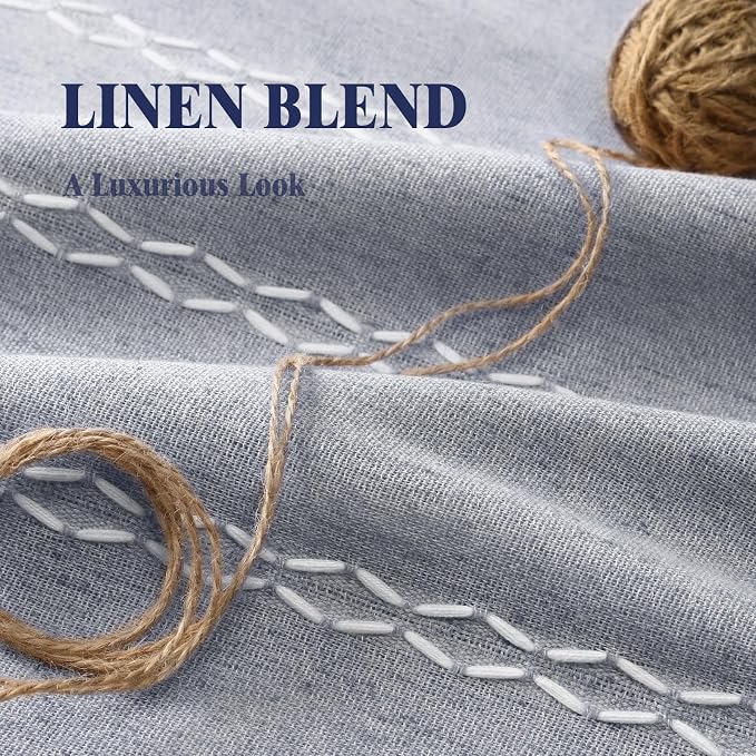 Blue 100% Boho Blackout Curtains 84 Inch 2 Panels - Image 6