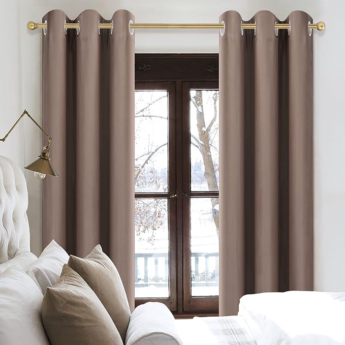 Diraysid Cappuccino Grommet Blackout Curtains - Image 5