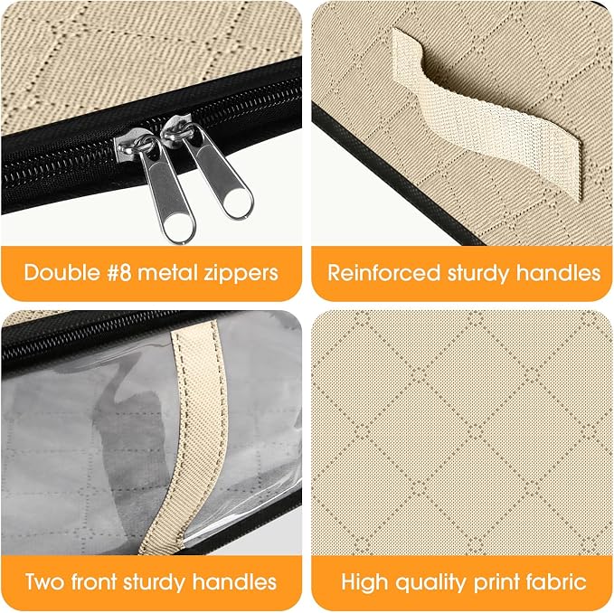 StorageRight Under Bed Storage Bags, 6 Pack, Comforters, Blankets and Seasonal - Image 3