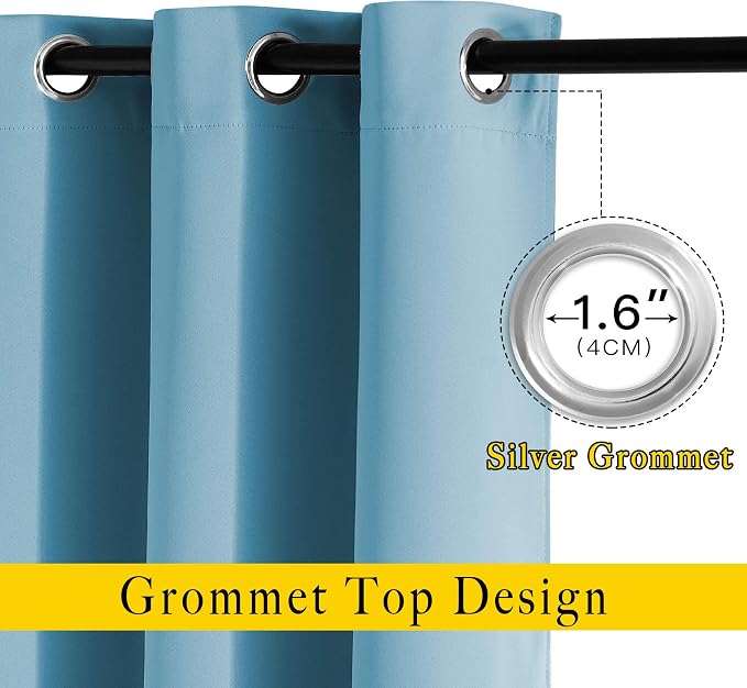 NICETOWN Blackout Living Room Curtains Teal Blue - Image 2