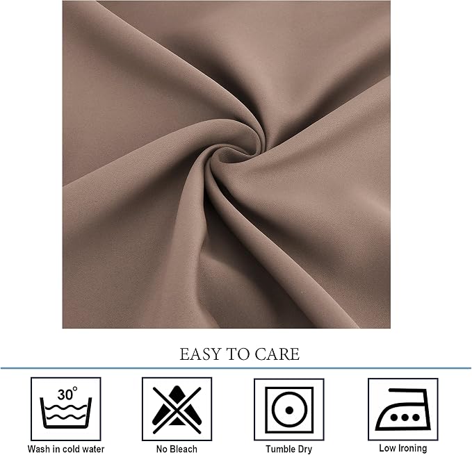 Diraysid Cappuccino Grommet Blackout Curtains - Image 8