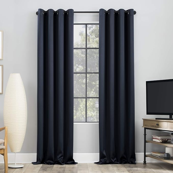 Sun Zero Nordic 2-pack Theater Grade Extreme 100% Blackout Grommet Curtain by SunZero%E2%84%A2