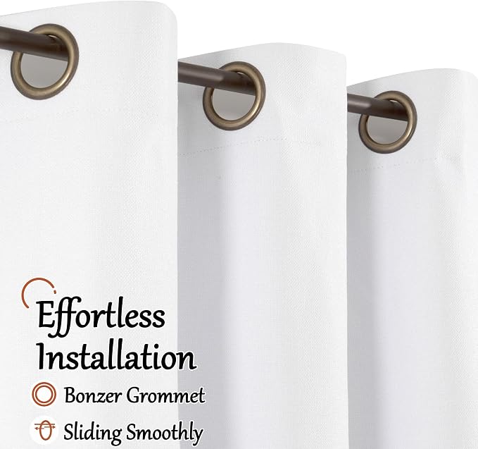 95 Inch Long Pure White Blackout Curtains - Image 5
