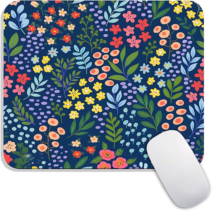 Armanza Square Mouse Pad Flowers,Personalized Premium-Textured Custom Mouse Mat Design,Washable Mousepad Lycra Cloth,Non-Slip Rubber Base Computer Mouse Pads for Wireless Mouse