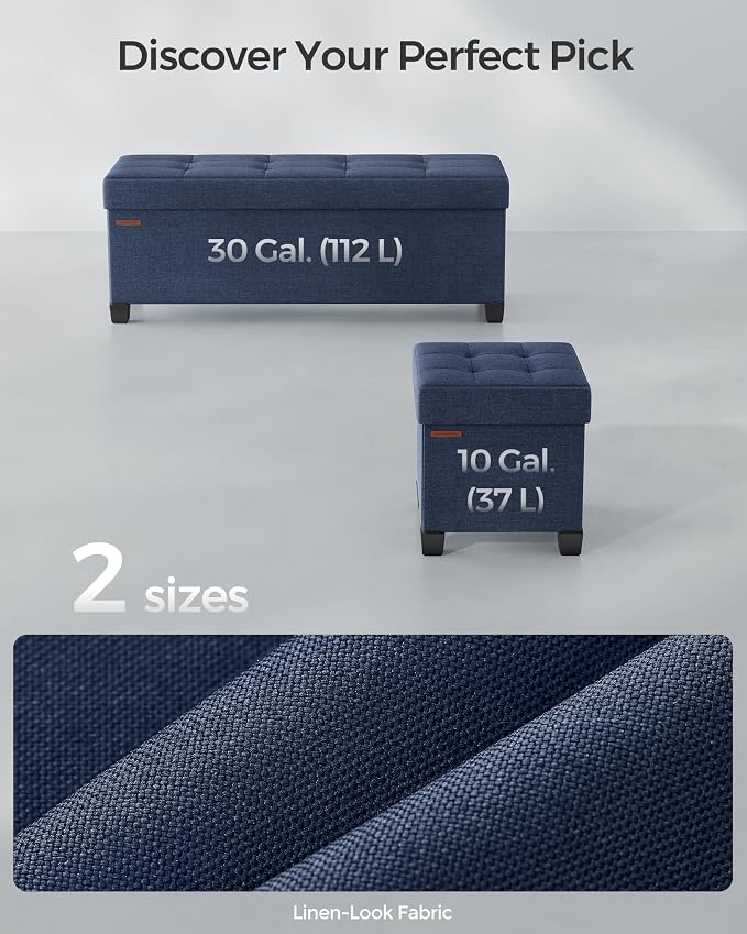 SONGMICS Storage Ottoman Bench, Foldable Foot Rest - Image 6