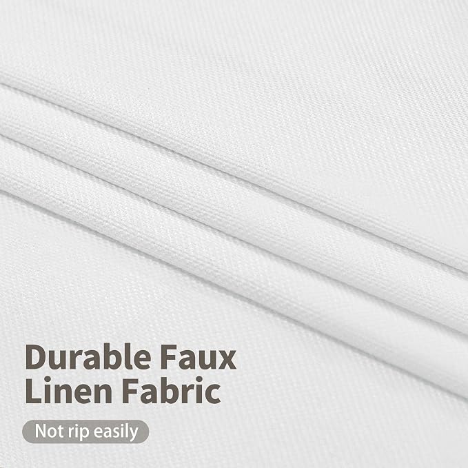 YoungsTex White Linen 100% Blackout Curtains 72 Inch Length - Image 5