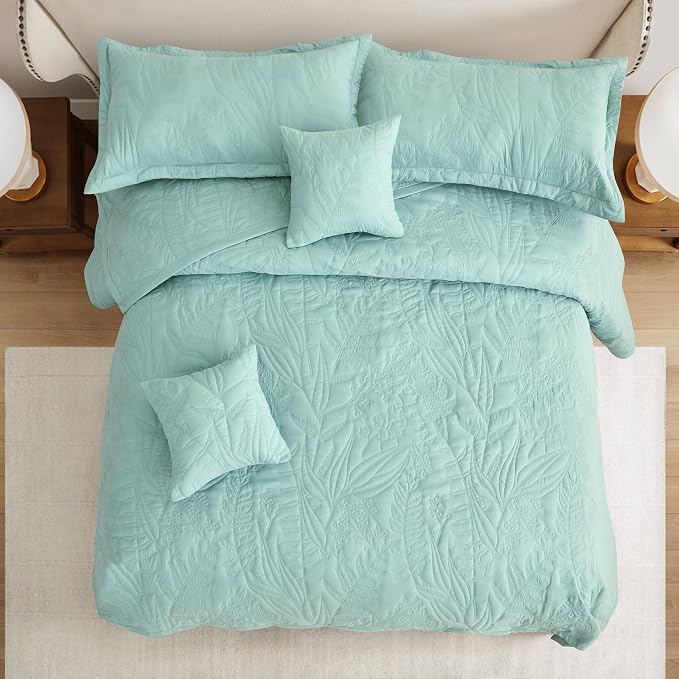 HZ & HY Oversized King Bedspreads 128x120, Seaglass | Extra Wide Coverage - Image 6